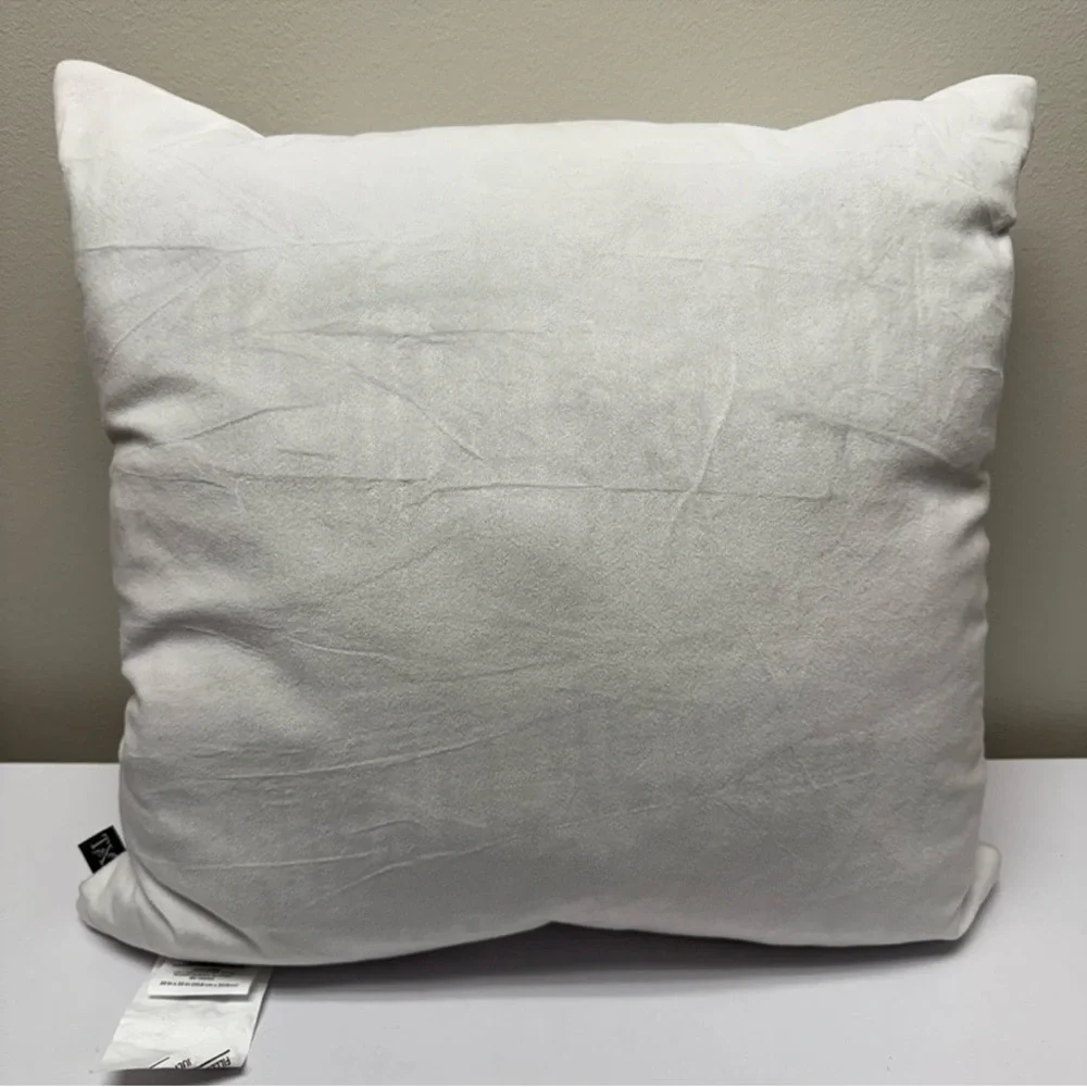 My Texas House White Velvet w/ Red Bow Large Accent Pillow, New!